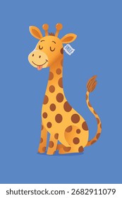 Ilustración vectorial linda de la jirafa de la historieta