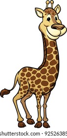 Cute cartoon giraffe. Vector illustration with simple gradients. All in a single layer.