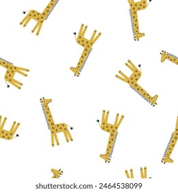 Cute cartoon Giraffe - vector seamless pattern