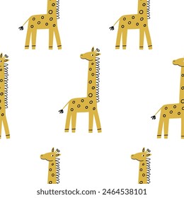 Cute cartoon Giraffe - vector seamless pattern