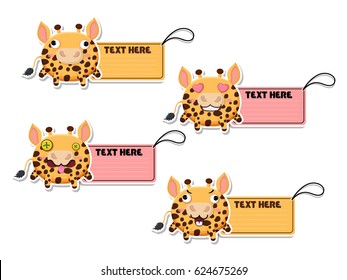 Cute cartoon Giraffes vector your text here