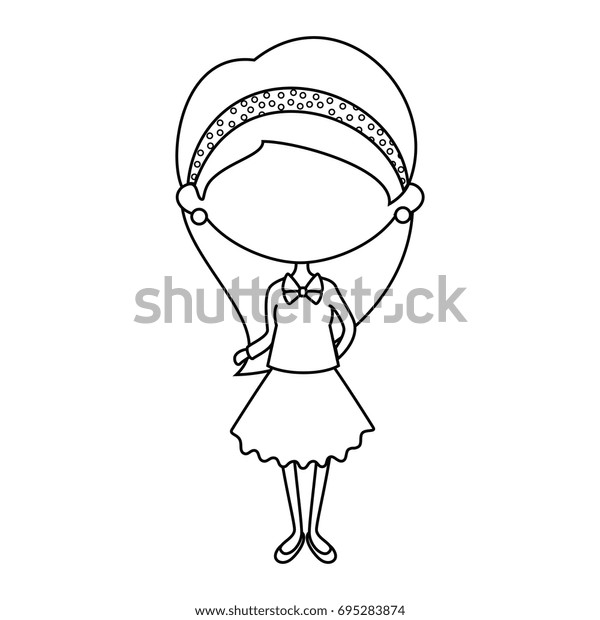 Cute Cartoon Girl Stock Vector Royalty Free 695283874 Shutterstock 