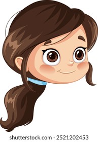 Cute cartoon girl with big eyes
