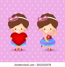 cute cartoon girl character adorable