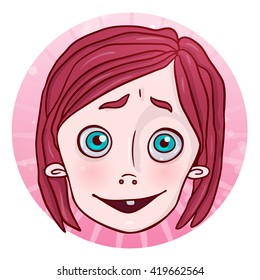 Cute cartoon girl face 