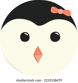 Cute cartoon girl penguin isolated vector