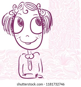 Cute cartoon girl. Vector illustration