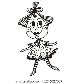 Cute cartoon girl. Vector illustration