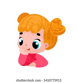 Cute cartoon girl. Vector illustration for children's books.