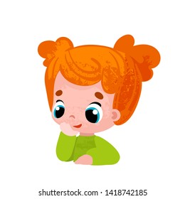 Cute cartoon girl. Vector illustration for children's books. 