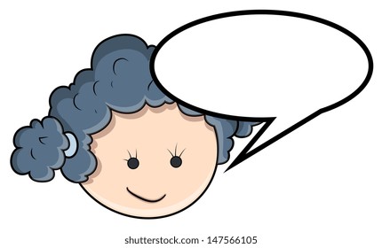 Cute Cartoon Girl - Vector Cartoon Illustration