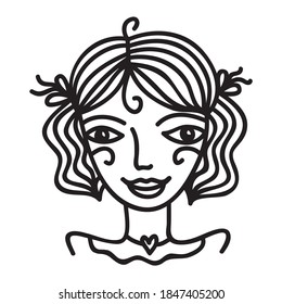 Cute cartoon girl. Vector illustration