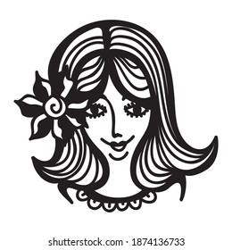 Cute cartoon girl. Vector illustration
