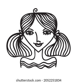 Cute cartoon girl. Vector illustration