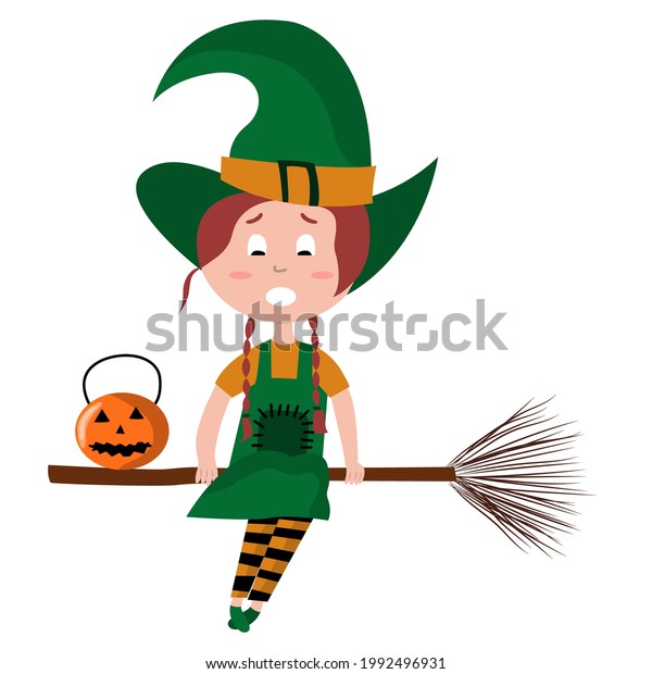 Cute Cartoon Girl Witch Character Witch Stock Vector Royalty Free 1992496931 Shutterstock 