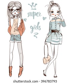 cute cartoon girls