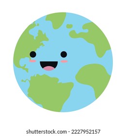 Cute cartoon globe earth vector
