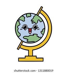 cute cartoon of a globe of the world