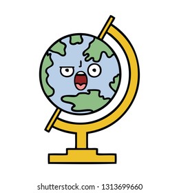cute cartoon of a globe of the world