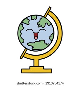 cute cartoon of a globe of the world