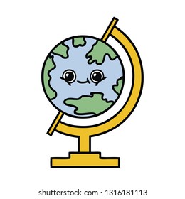 cute cartoon of a globe of the world