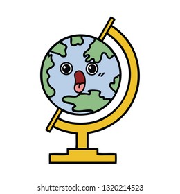 cute cartoon of a globe of the world