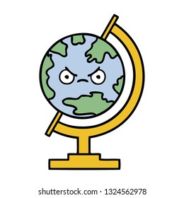 süßer Cartoon eines Globus der Welt