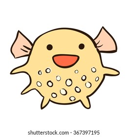 Cute cartoon globefish illustration