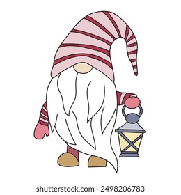 Cute cartoon gnome, vector illustration