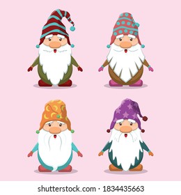 Cute Cartoon Gnomes Set Various Beard Stock Vector (Royalty Free ...