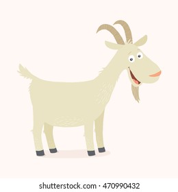 Cute Cartoon Goat Farm Animal Vector Stock Vector (royalty Free 