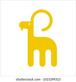 Cute cartoon goat flat vector style. Simple and adorable smiling goat illustration.