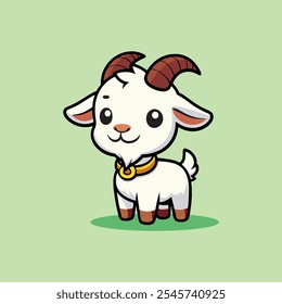 Ilustração de vetor de cabra de desenho animado bonito