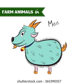 cute cartoon goat vector illustration animal isolated on background farm pet