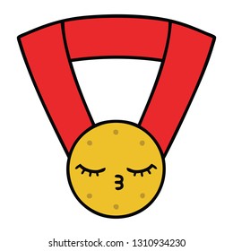 cute cartoon of a gold medal