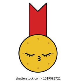 cute cartoon of a gold medal
