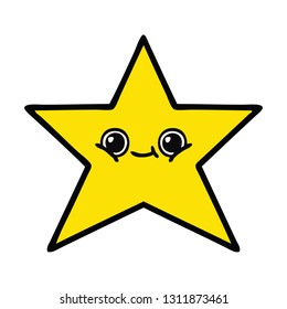 cute cartoon of a gold star