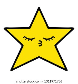 cute cartoon of a gold star