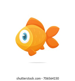 Cute cartoon goldfish vector illustration