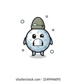 cute cartoon golf with shivering expression , cute design