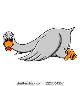 cute cartoon goose isolated on white background