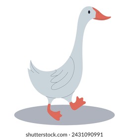Ilustración de vector de ganso de dibujos animados lindo