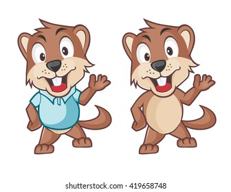 cute cartoon gopher with a hello