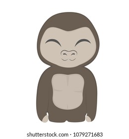 Cute cartoon gorilla.  Matching animals also available.  Transparent background in vector file.