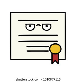 cute cartoon of a graduation diploma