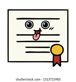 cute cartoon of a graduation diploma