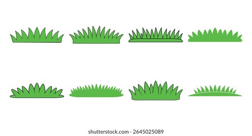 Cute Cartoon Grass Patches Clipart