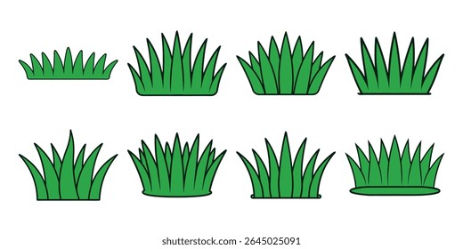  Cute Cartoon Grass Patches Clipart