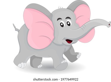 cute cartoon gray elephant smiling