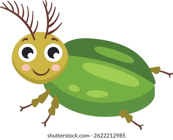 Cute Cartoon Green Aphid Insect for any design use for asets.